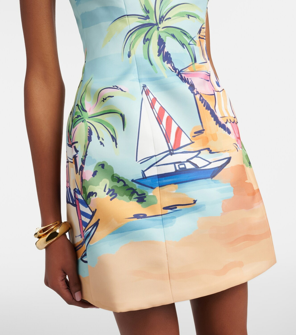 Leo Lin Printed bustier dress