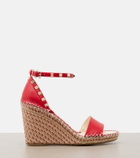 Valentino Garavani Double Rockstud leather espadrille wedges