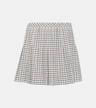 Tory Sport Checked pleated jersey tennis skirt