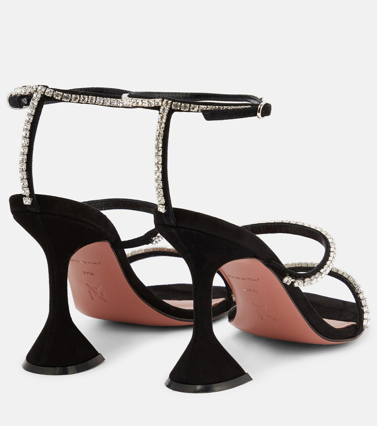 Amina Muaddi - Gilda crystal-embellished suede sandals
