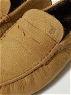 Tod's - City Shearling-Lined Nubuck Driving Shoes - Brown