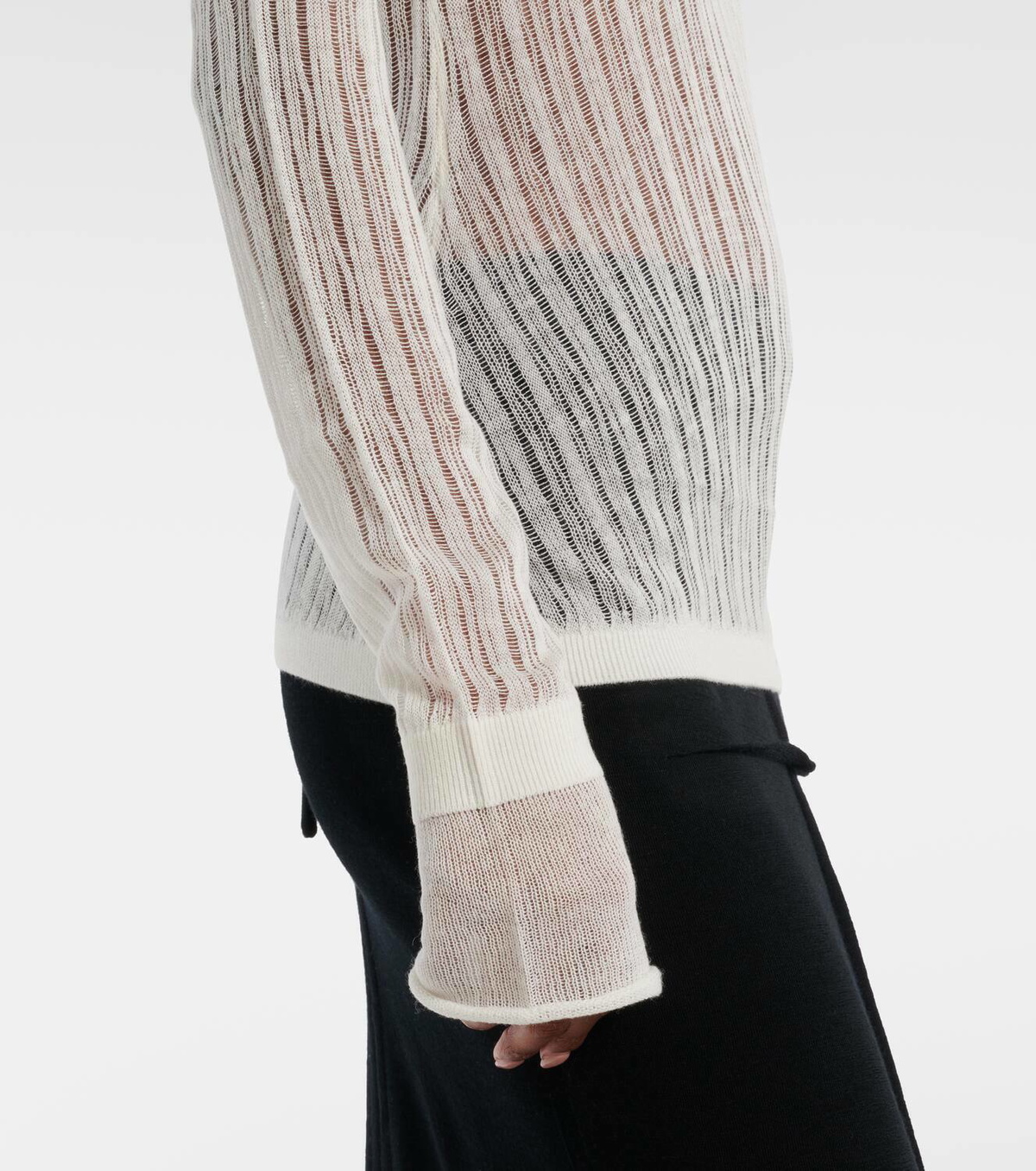 Didu Distressed ribbed-knit cotton top