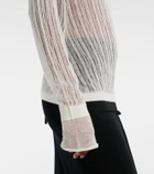 Didu Distressed ribbed-knit cotton top