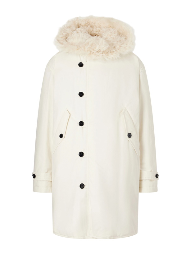 Photo: TOTEME - Hooded Shearling-Lined Cotton-Ripstop Parka - Neutrals