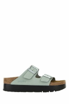 Birkenstock Mint Green Leather Arizona Slippers
