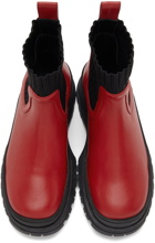 Staud Red & Black Bow Boots