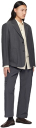 Solid Homme Gray Crinkled Blazer