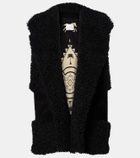 Johanna Ortiz Shearling-trimmed suede vest