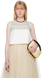 Bode Off-White Ripple Lace Tank Top