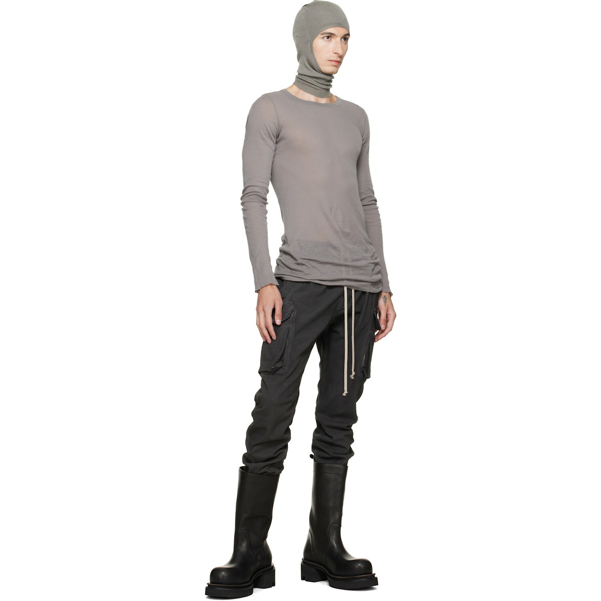 Rick Owens DRKSHDW Black Tower Mastodon Cut Cargo Pants