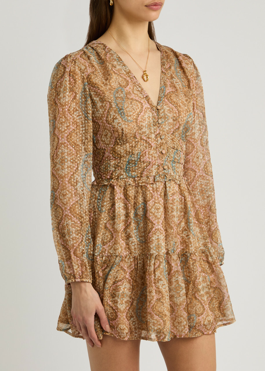 Paige Florentine Printed Silk-blend Mini Dress Multicoloured Paige
