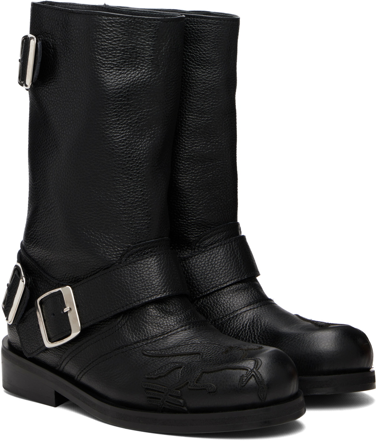 Stefan Cooke Black Pegasus Biker Boots
