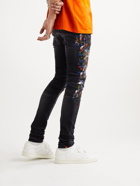 AMIRI - Skinny-Fit Distressed Paint-Splattered Jeans - Black