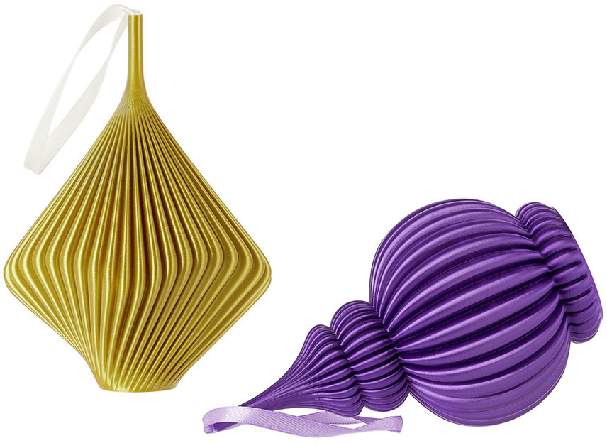 Sheyn SSENSE Exclusive Purple & Yellow Bloz & Zayl Ornament Set