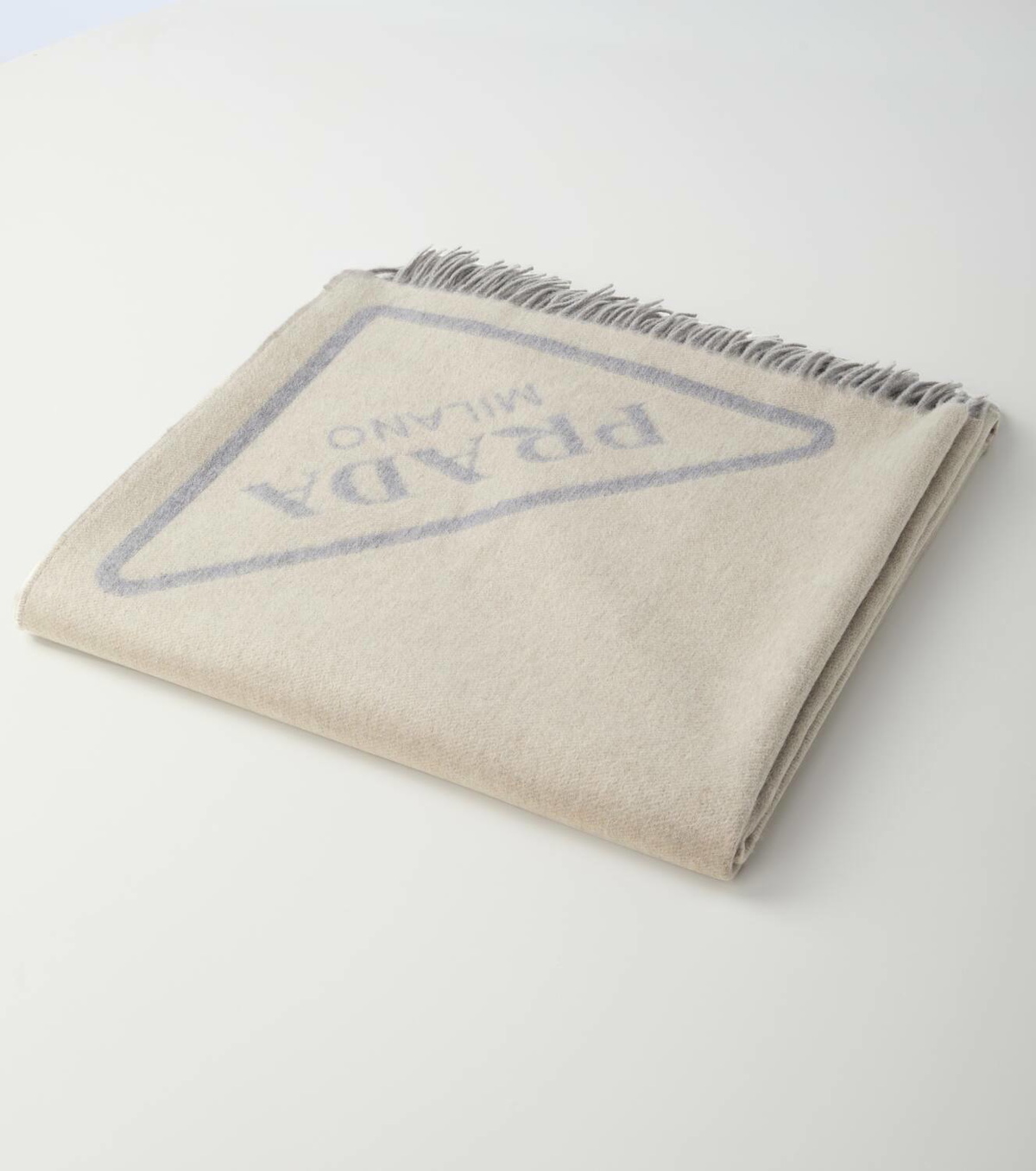 Prada Logo jacquard cashmere blanket
