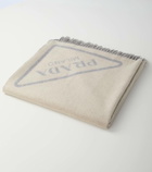 Prada Logo jacquard cashmere blanket
