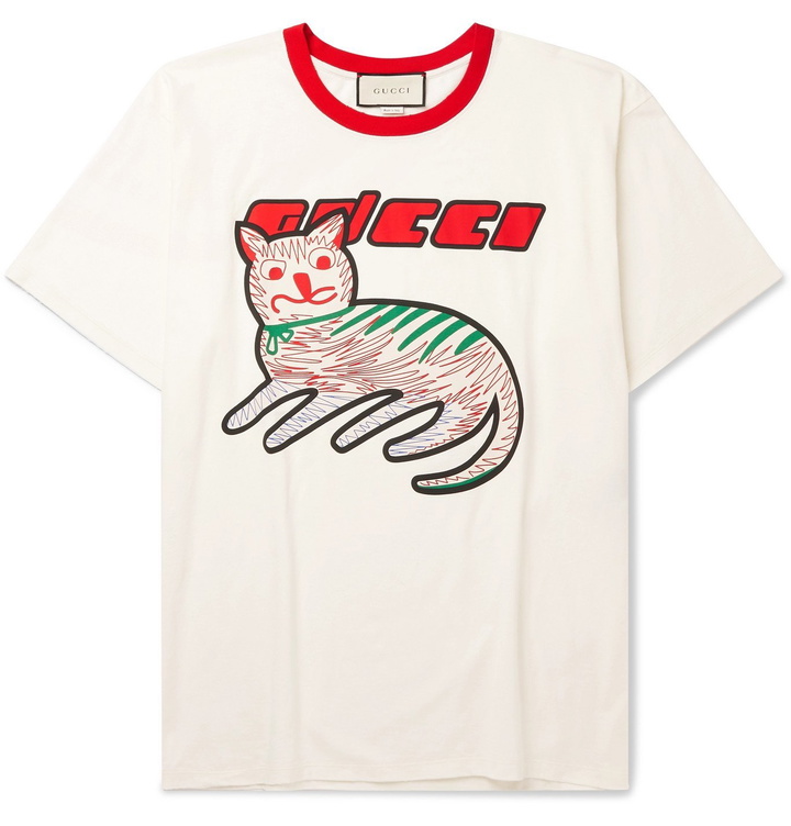 Photo: GUCCI - Logo-Print Cotton-Jersey T-Shirt - White