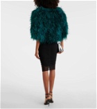 Dolce&Gabbana Feather-trimmed cape