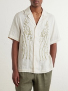 Frescobol Carioca - Alves Embroidered Linen Shirt - Neutrals