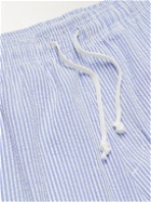Save Khaki United - Easy Straight-Leg Striped Seersucker Drawstring Chinos - Blue