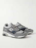 New Balance - 1500 Leather-Trimmed Suede and Mesh Sneakers - Gray
