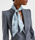 McQueen Skull silk twill scarf
