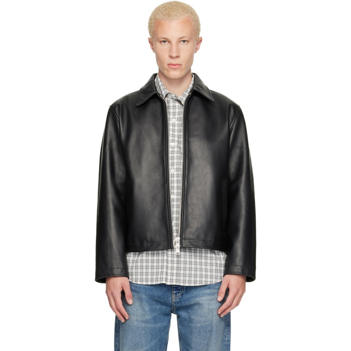 Photo: Sunflower Black Short Leather Jacket