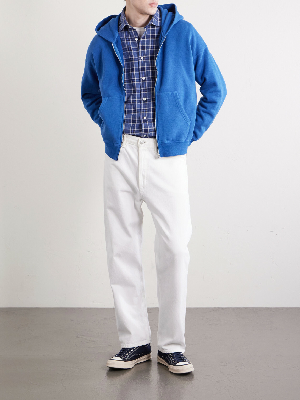 Visvim - Jumbo Cotton-Jersey Zip-Up Hoodie - Blue