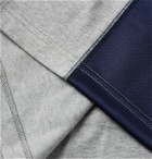 Comme des Garçons HOMME - Logo-Print Mesh-Panelled Cotton-Jersey T-Shirt - Gray