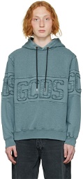 GCDS Grey Overdyed Logo Band Hoodie