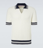 Orlebar Brown Swift crochet striped cotton polo shirt