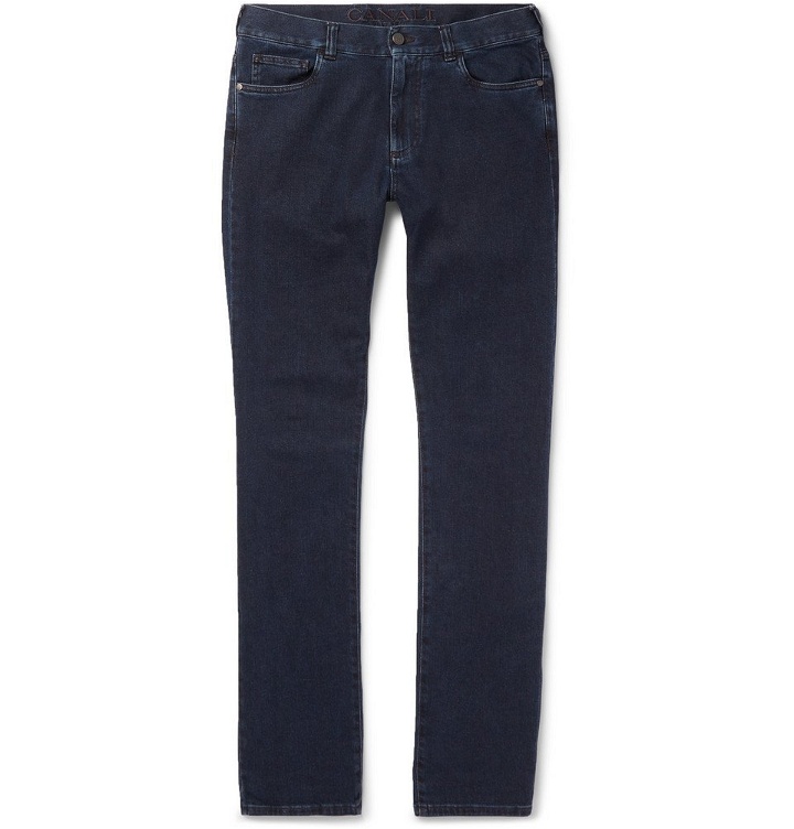 Photo: Canali - Stretch Cotton and Cashmere-Blend Denim Jeans - Men - Indigo