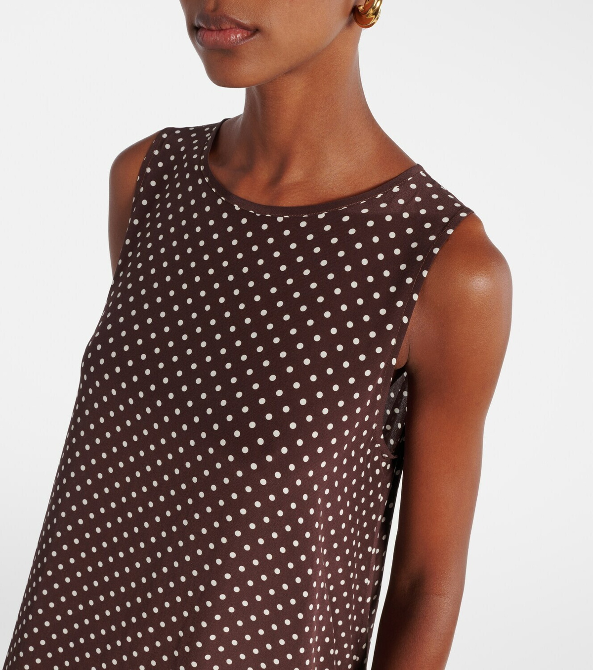 Asceno Polka-dot silk midi dress