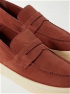 Loro Piana - Ultimate Walk Suede Penny Loafers - Red