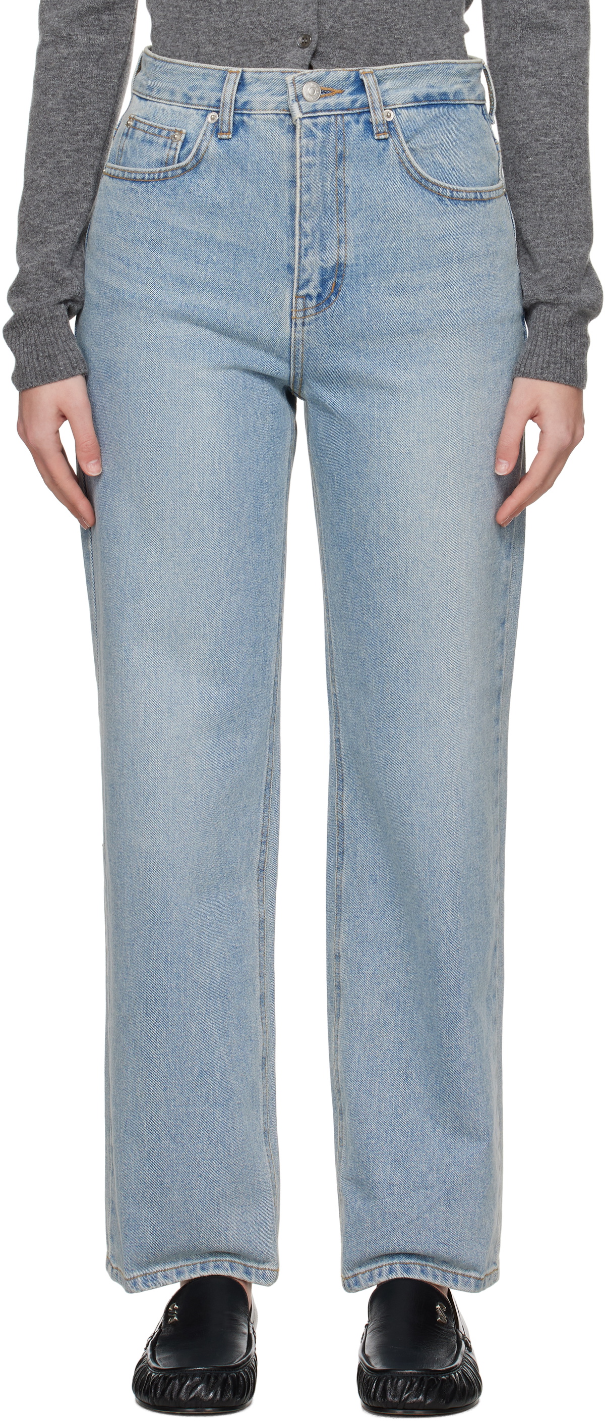 パンツ ^Dunst^ ESSENTIAL STRAIGHT JEANS LIGHT BLUE UDPA4C204B1 DUNST Women's Essential Straight Full Length Jeans in Light