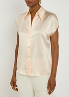 Vince Silk-satin Shirt Cream