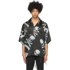 mastermind WORLD Black Silk Tropical Skull Shirt