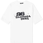 Balenciaga Men's Dirty Paris Logo T-Shirt in White/Black