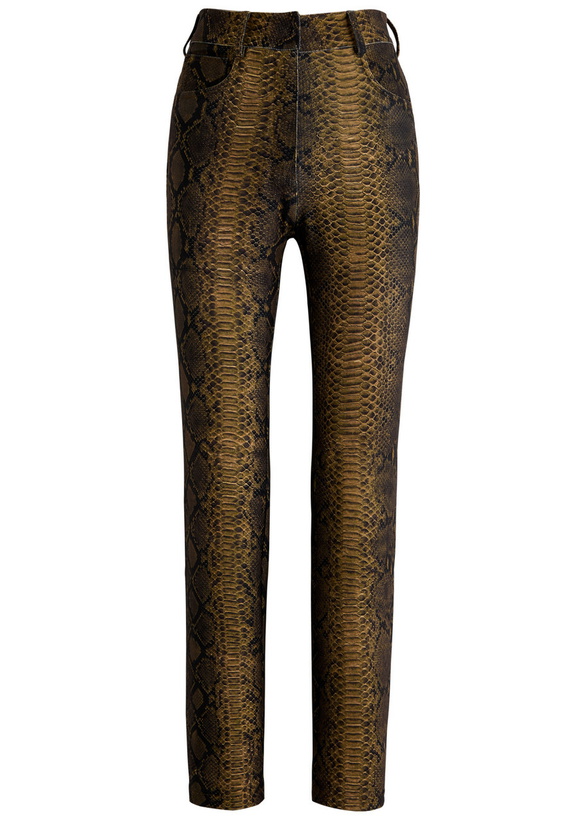 Photo: Norma Kamali Python-print Stretch-jersey Trousers Multicoloured