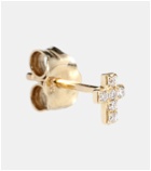 Sydney Evan Tiny Cross 14kt gold and diamonds earring