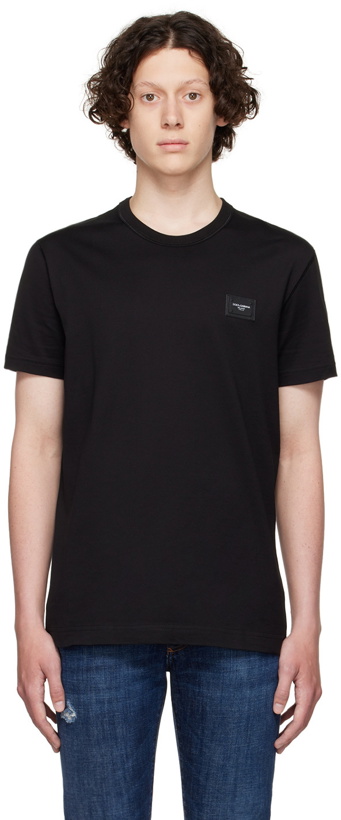 Photo: Dolce & Gabbana Black Cotton T-Shirt