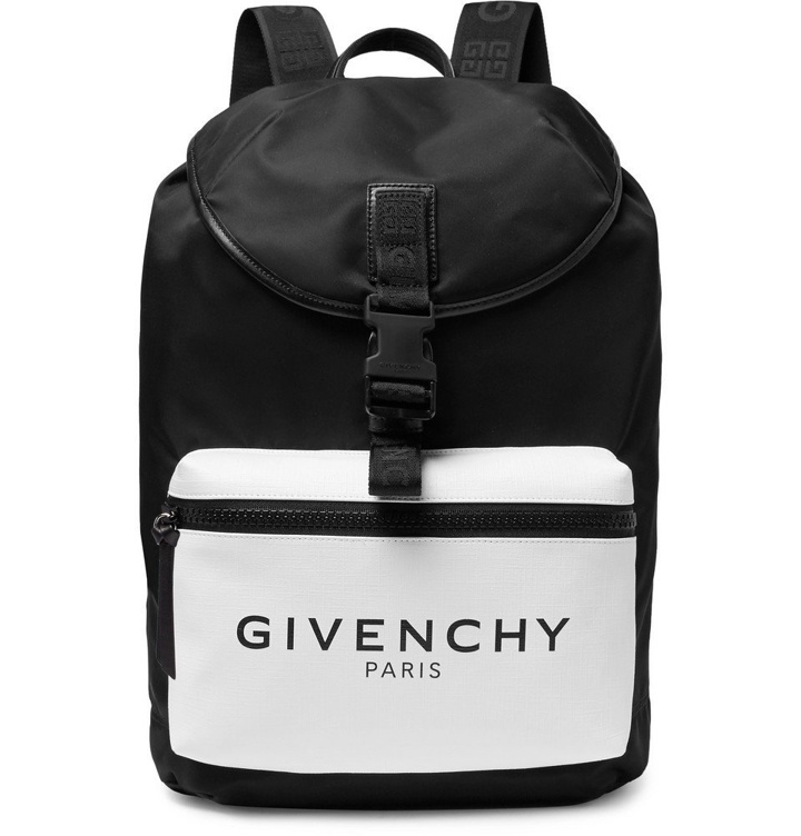 Photo: Givenchy - Glow-in-the-Dark Logo-Print Canvas and Shell Backpack - Black