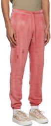 John Elliott Red Sundrenched Thermal Lined Folsom Lounge Pants