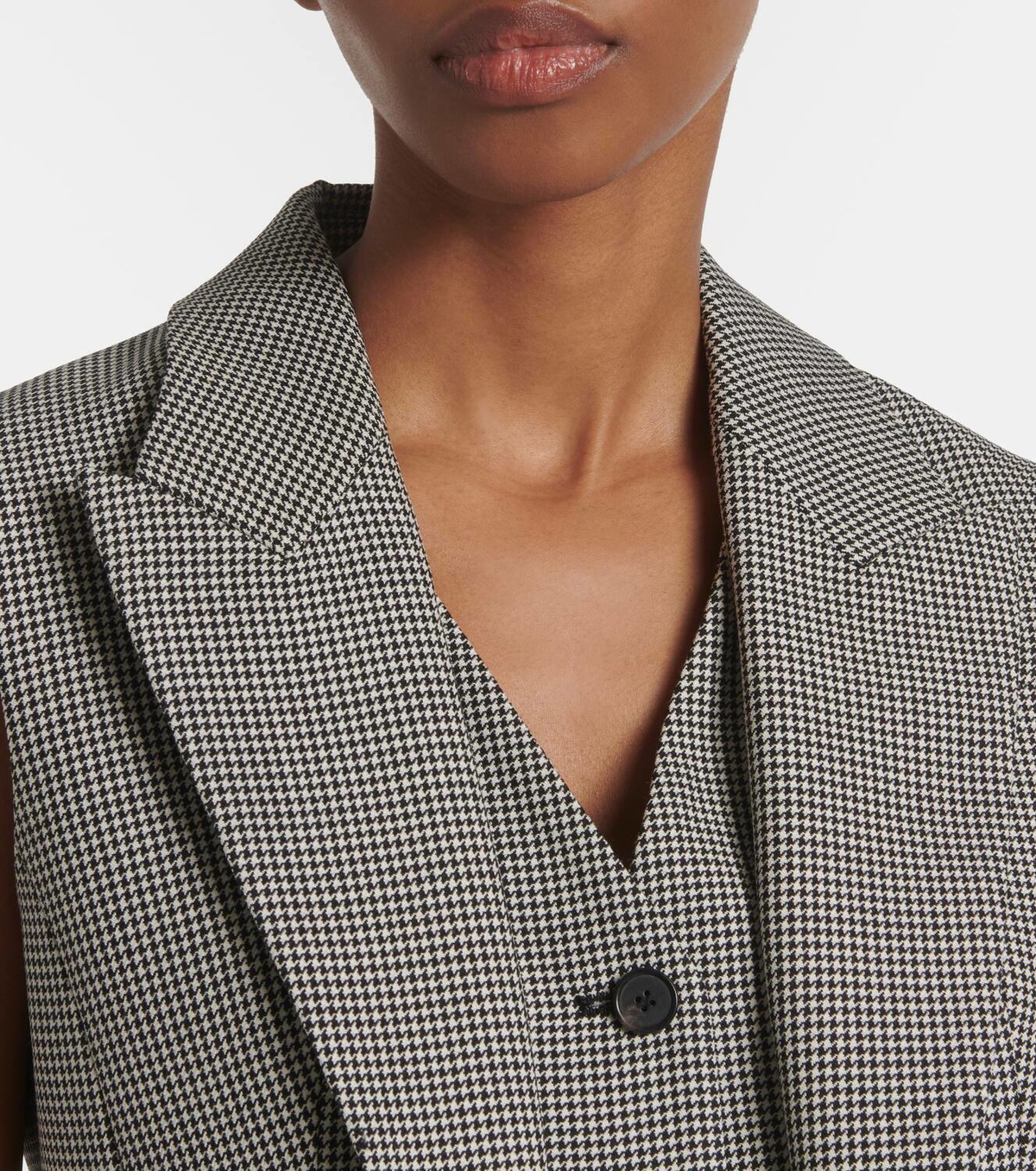 Alexander McQueen Houndstooth wool and mohair vest