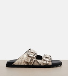 Roger Vivier Slidy Viv' snake-print leather sandals