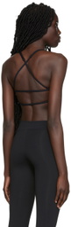 Live the Process Black Corset Grid Sport Bra