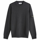 Stone Island Men's Reverse Seam Lambswool Crew Neck Jumper in Melange Charcoal