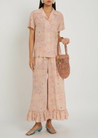 Chloe Floral-print Silk Shirt Pink