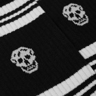 Alexander McQueen Men's Sport Stripe Skull Sock in Black/Ivory