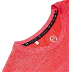 Under Armour - UA Rush Mesh-Panelled Celliant Mélange Stretch-Jersey T-Shirt - Red